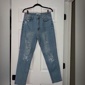 Wax Jeans Light denim jeans, distressed